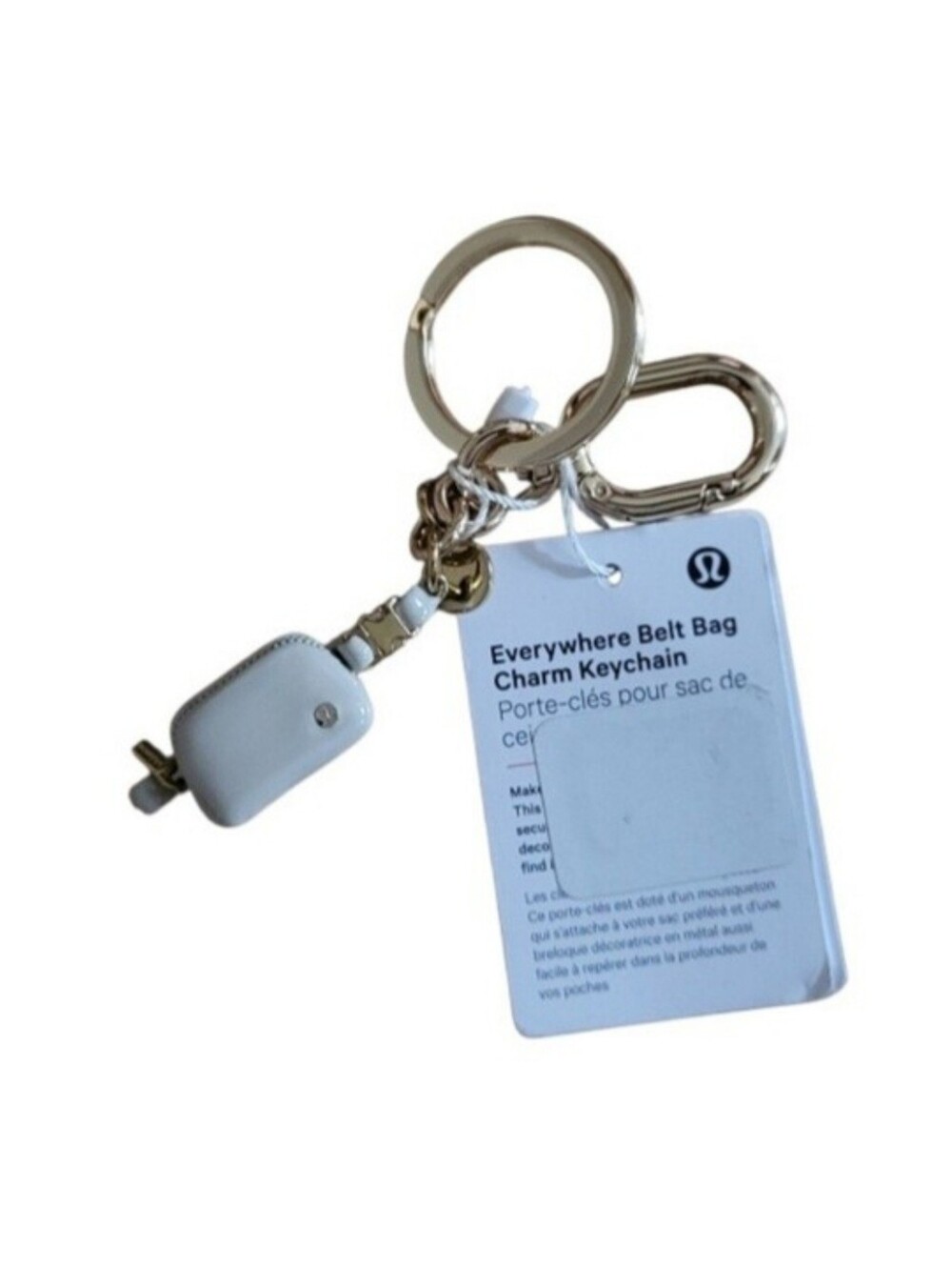 NEW Lululemon Everywhere Belt Bag Charm Keychain - Beech White/Gold